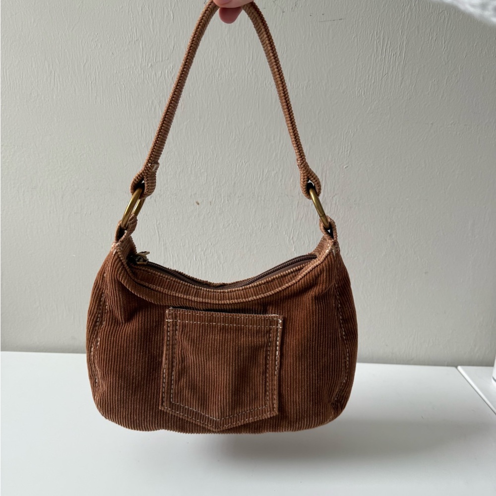 Brandy Melville Tan Corduroy Shoulder Bag